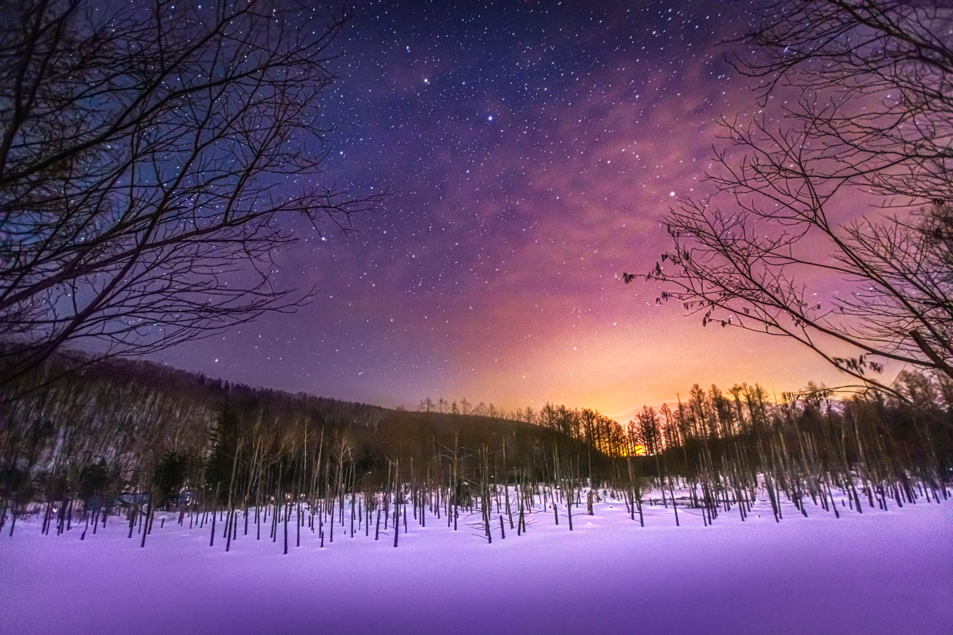 HongHuazheng_Shiroganebluepondwinterillumination